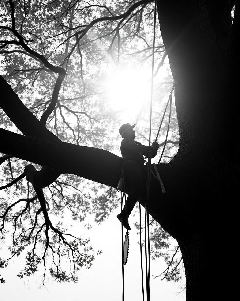 Arborist in canopy